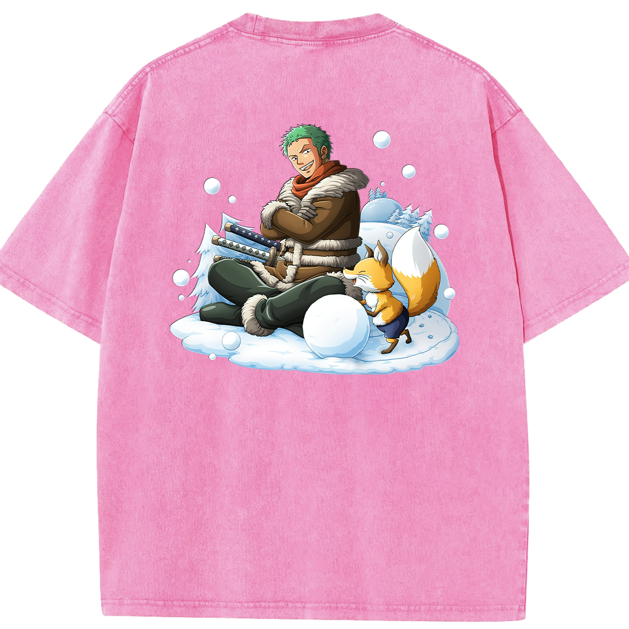 ワンピース ロロノア・ゾロ ONE PIECE Roronoa Zoro 綿100% ヴィンテージ風 半袖Tシャツ（背面プリント）